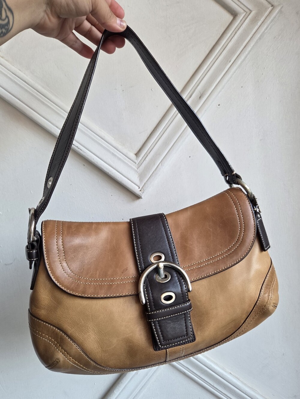Coach "Peanut Butter & Chocolate" Medium Soho Flap Bag F10910🥜🍫
